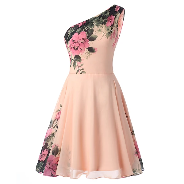 one shoulder Коктейльные платья с одним плечом новые женские шифоновые вечерние платья вечернее платье для выпускного вечера - Цвет: one shoulder