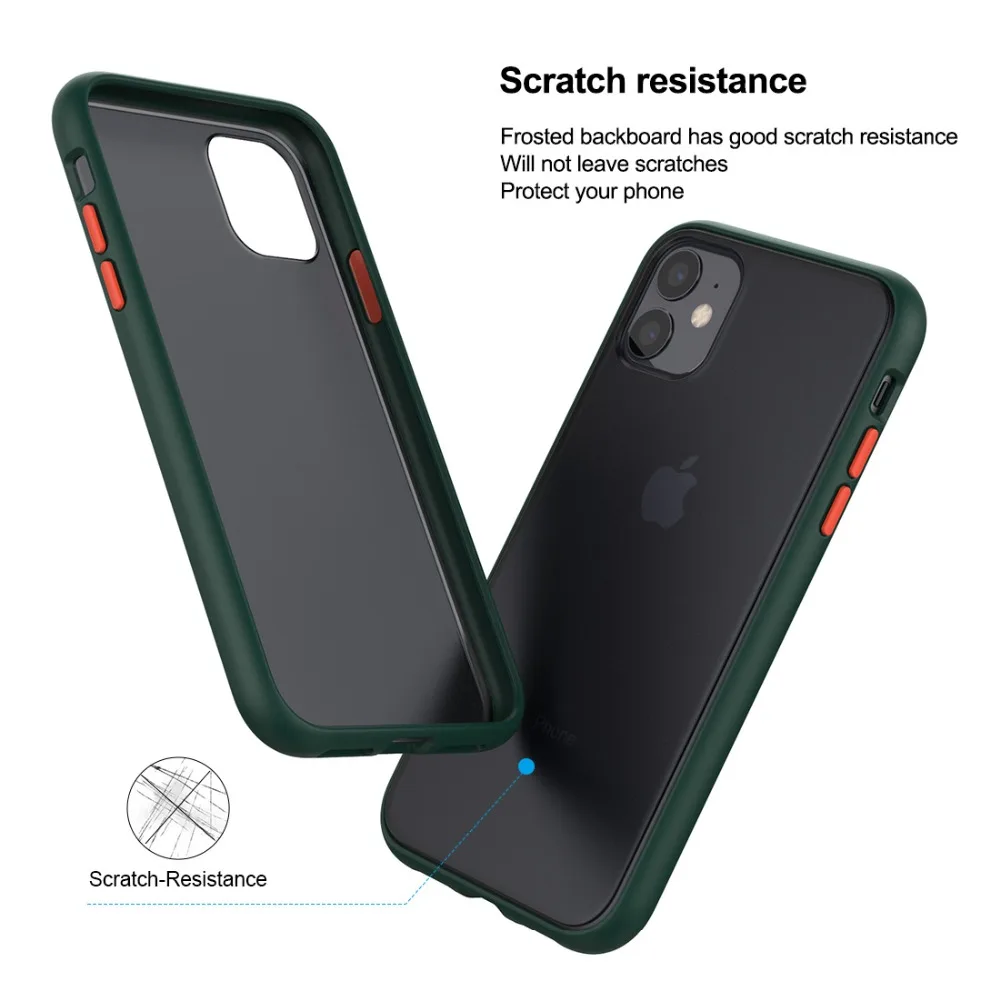 Высококачественный чехол для iPhone 11 Матовый задняя панель ТПУ Рамка защитный чехол для телефона iPhone 11 6,1 дюймов