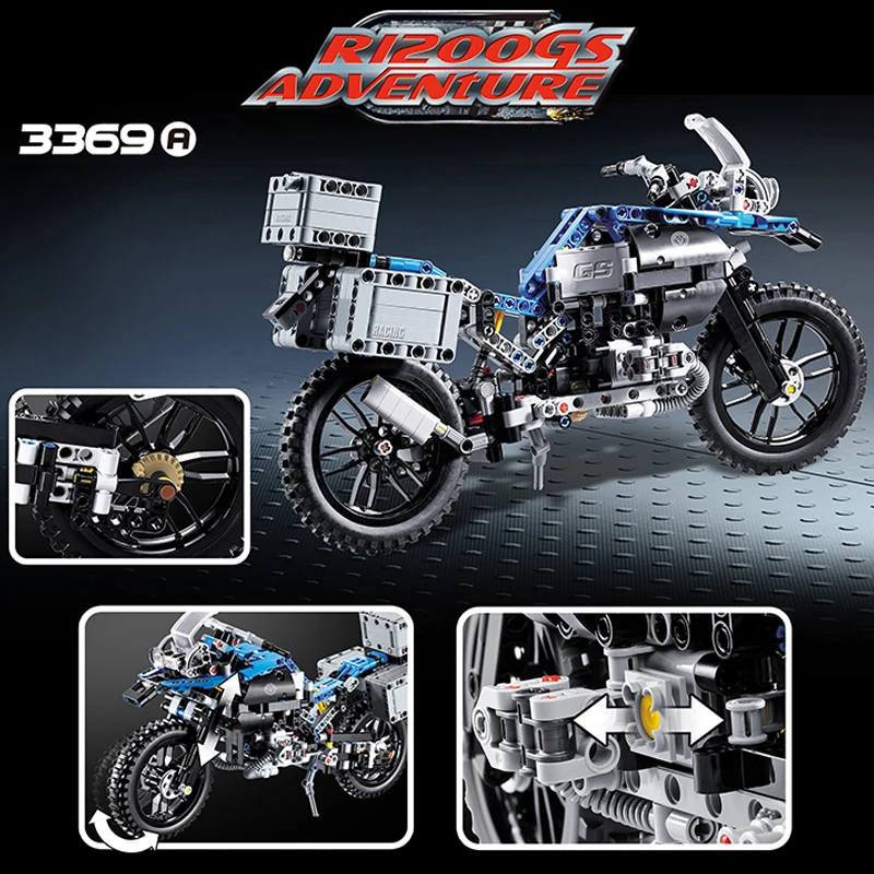 2в1 3369 603 шт R1200gs Adventure внедорожный мотоцикл строительные блоки наборы Развивающие игрушки для детей Подарки совместимы с