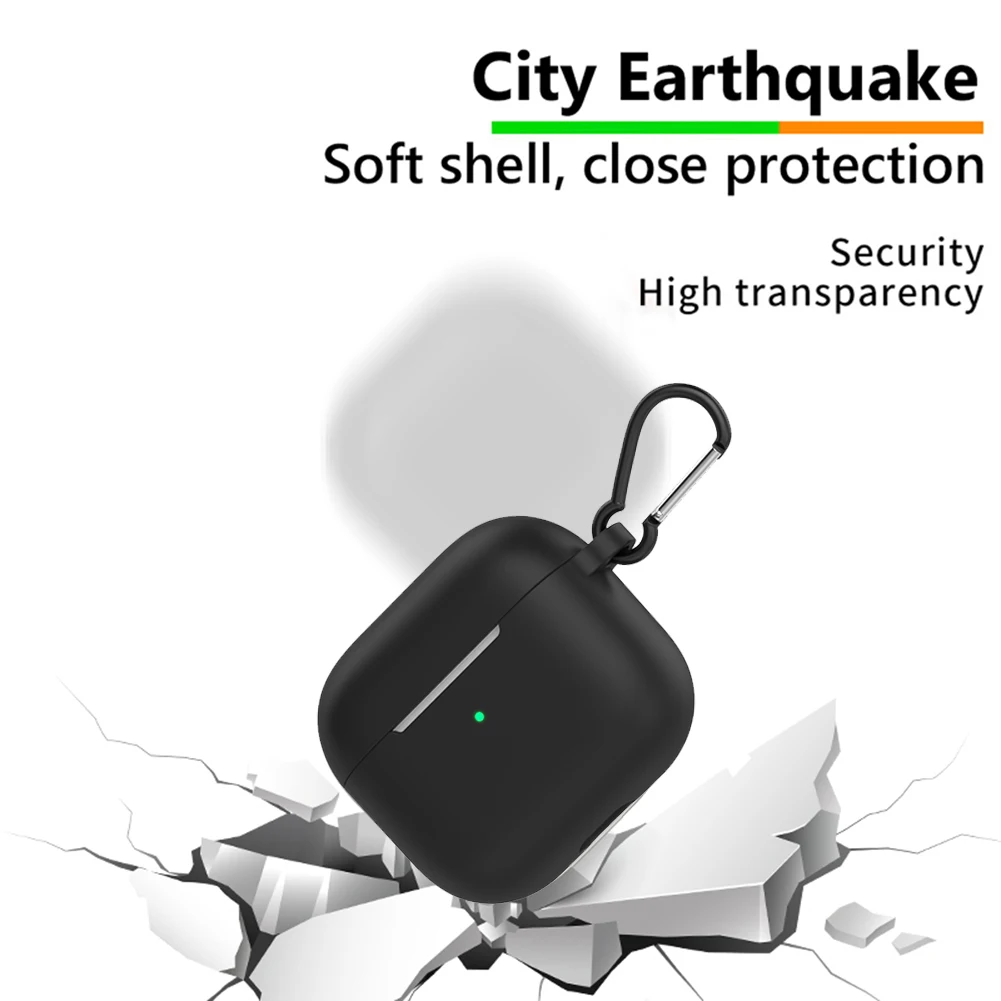 Earphone Cover for Apple AirPods 3 Bluetooth-Compatible Protective Case Protector with Hook Anti-Dust Silicone Shell Accessories