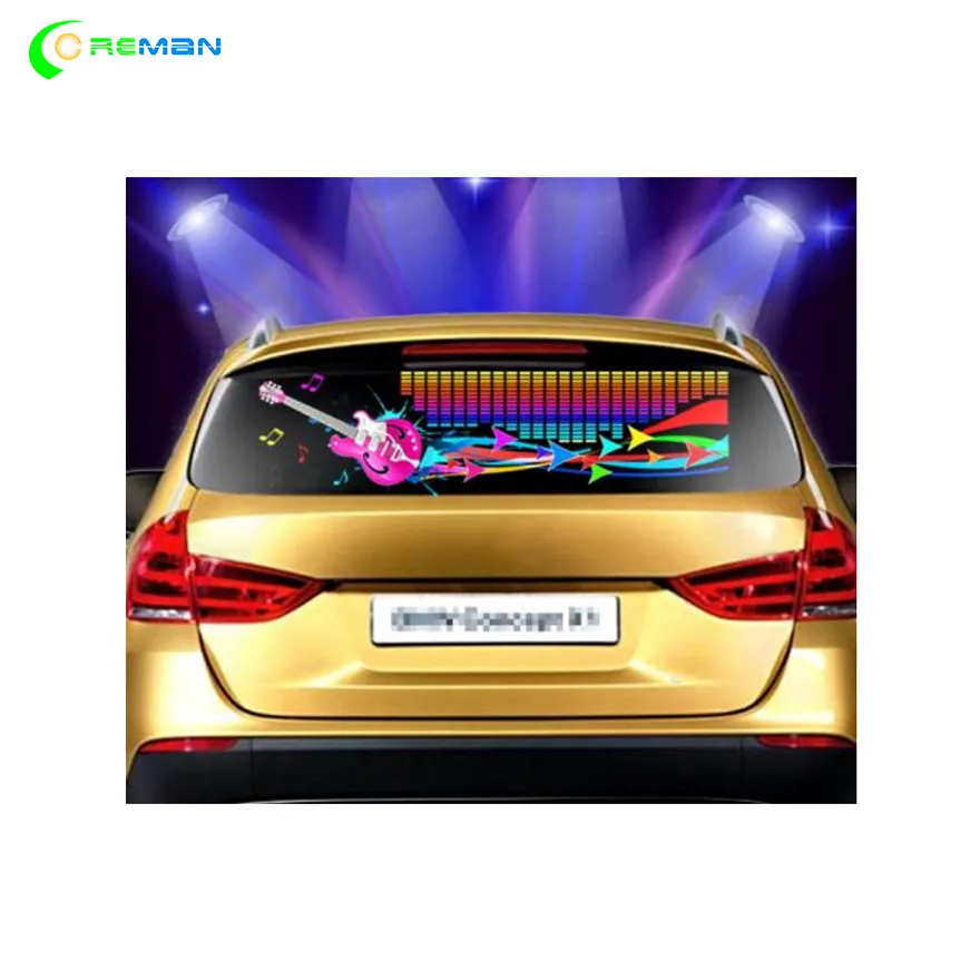 best design bus taxi rear window led sign P2.5 indoor led sign 64X16 back window text picture video 4G WIFI USB logo