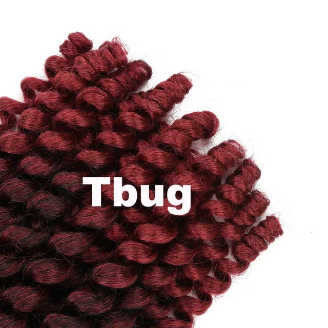 8 12inch Jamaican Bounce Jumpy Wand Curl Hair Synthetic Ombre Black Brown Red Crochet Braid Hair Extensions  20 strands per pack T1B/Burgundy