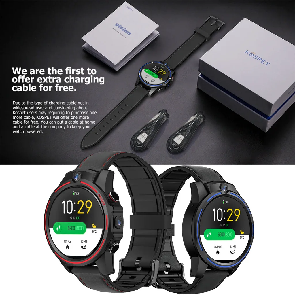 Reloj Inteligente Kospet Vision 3 ГБ+ 32 Гб 1,6 ”4g двойной чип 800 МП мАч умные Часы телефон сарт Часы дропшиппинг