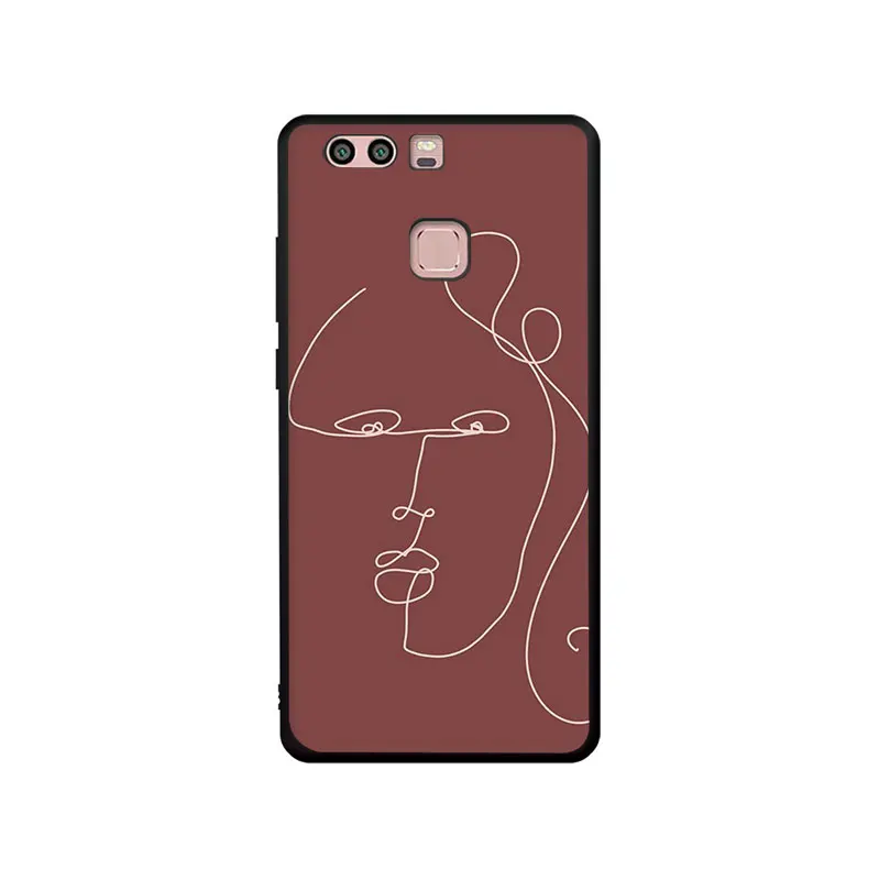 Poster Minimalist Face artwork sketch Soft Phone Cover Case for Huawei P8 9 10 20 30 Lite Pro P Smart Z - Цвет: B10