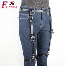 Fullyoung кожа жгут тело Связывание клетка сексуальные женщины жгут Высокая талия подтяжки панк Рок Женская подвязка чулки с поясом 5z