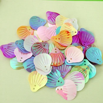 

240pcs 18*20mm Glitter Sequins Sea Shell Shape Paillettes Mix Pailletten PVC Sqeuin Loose Colorful Lentejuelas DIY Decor