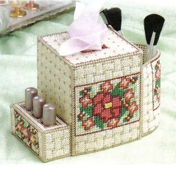 

A342 DIY 7ct Craft Stich Cross Stitch Needlework Embroidery Crafts Plastic Canvas Set Standard Tissue Box Cover Kit Package