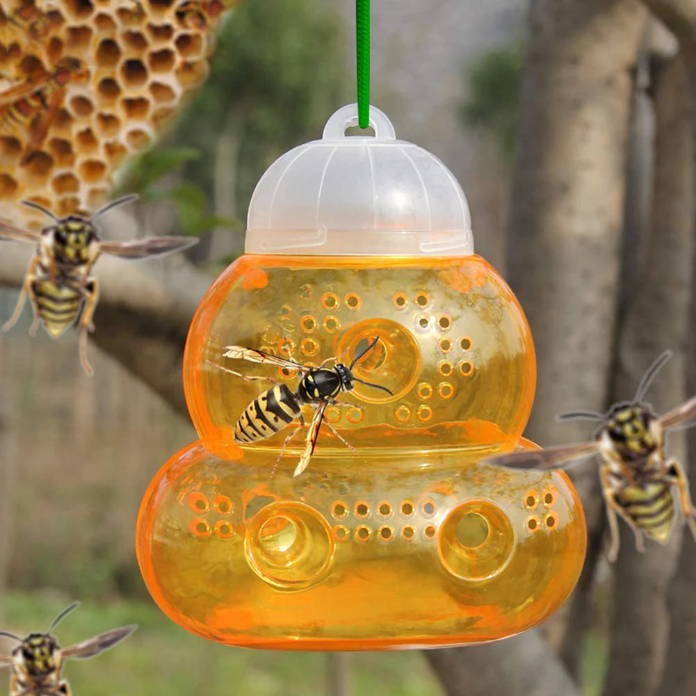 Chaquetas repelentes de avispas para el hogar, trampa tipo calabaza amarilla, receptor de abejas, trampa de colmena para el jardín