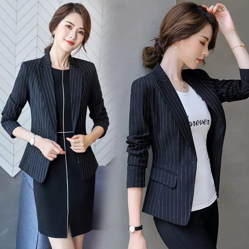 

OL Slim Fit Small Suit Coat Women Wear Slimming Spring And Autumn Short CHIC Korean Style Gray Large Size Blazer