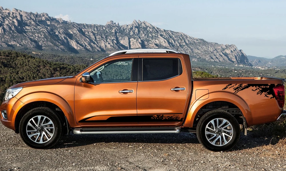 2 шт., автомобильные боковые наклейки, стильные для Nissan NAVARA NP300, Авто Виниловая пленка, декоративная наклейка, сделай сам, спортивный стиль, аксессуары для тюнинга автомобиля