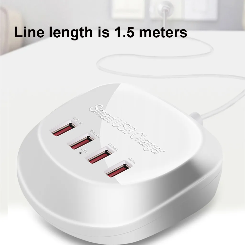 USB телефон зарядное устройство Pad 4 порта 2.5A USB быстрое зарядное устройство путешествия мощность семья универсальный адаптер, быстрая зарядка зарядное устройство