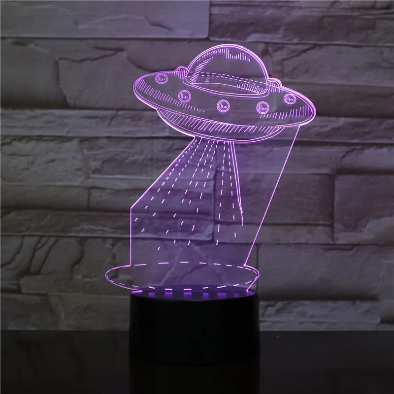 3D лампа UFO Alien Touch сенсор изменение цвета с дистанционным управлением Потрясающий подарок для ребенка визуальный светильник светодиодный ночной Светильник