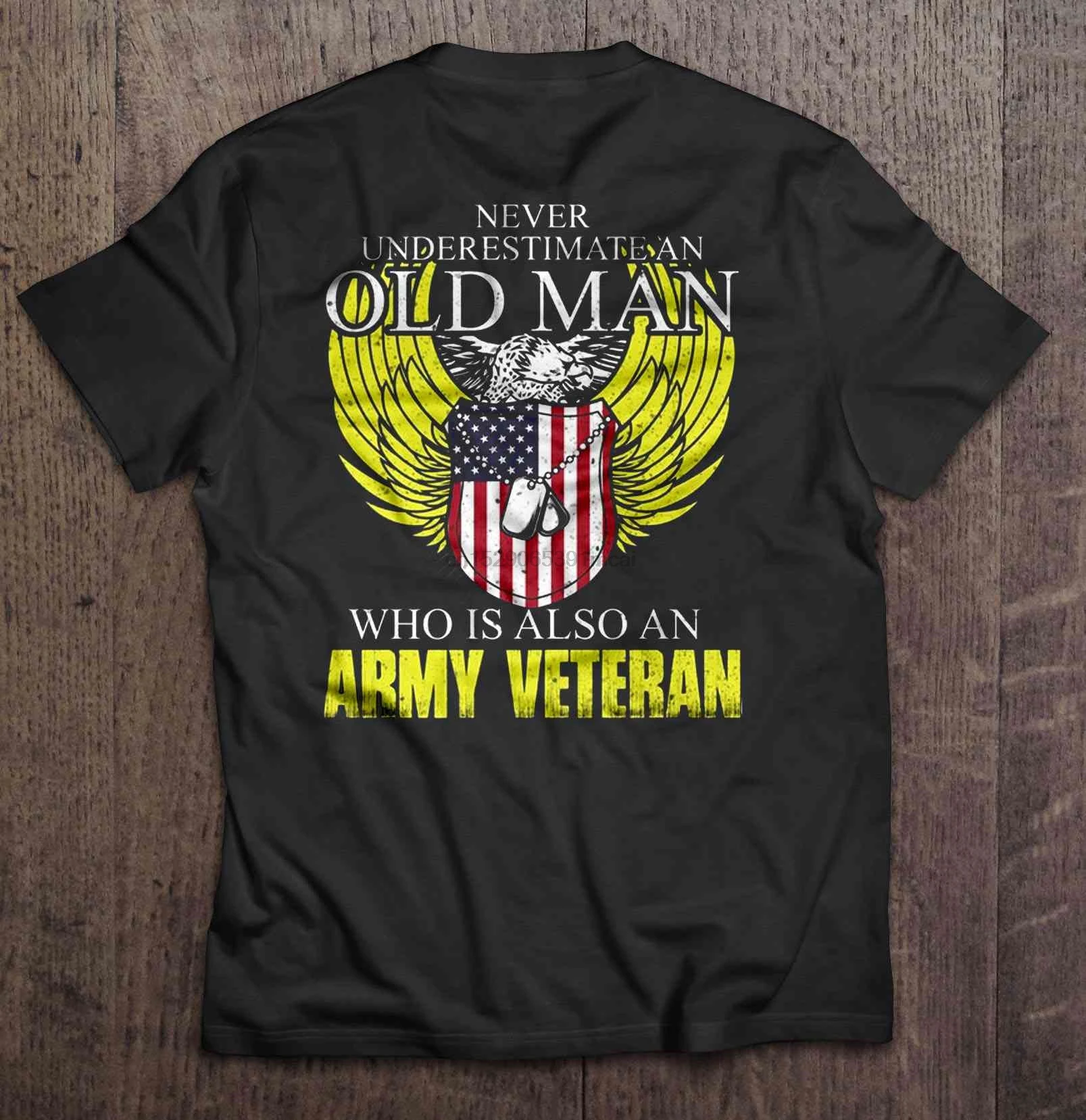 

Men Funny T Shirt Fashion tshirt Never Underestimate An Old Man Who Is Also Army Veteran - Back Version Women t-shirt