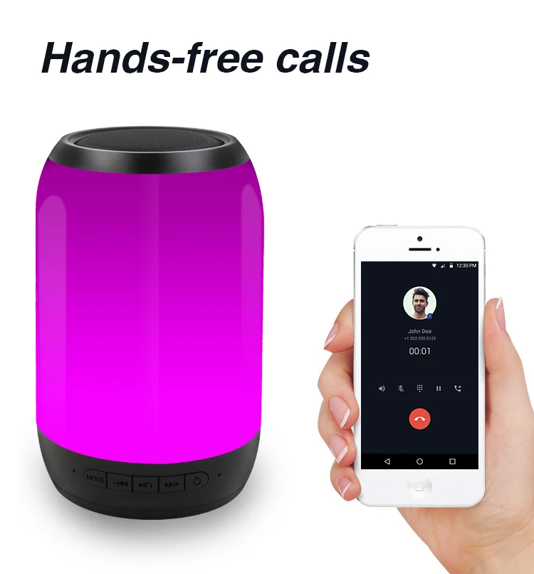 CLAITE Портативный Красочный светодиодный беспроводной Bluetooth Колонка HiFi fm-радио TF карта двойной бас сабвуфер с микрофоном
