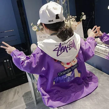 

European Autumn Kids Jackets Girls Fashion Manteau Enfant Fille Cute Cartoon Casaco Menina Spring Girls Coats And Jackets