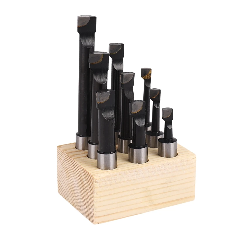 HOT-9Pcs Durable Hard Alloy Shank Boring Bar Set Carbide Tipped Bars 12Mm For 2 Inch 50Mm Boring Head For Lathe Milling