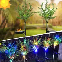 2 шт. 15 светодиодов на солнечных батареях имитируют рождественскую елку в форме газона лампа цвета праздничное освещение уличный сад наружное Рождественское украшение