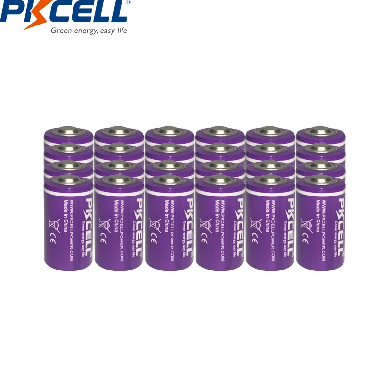 24 шт. PKCELL ER14250 3 6 V 1200 мА/ч Li SCLO2 литий перезаряжаемый аккумулятор батареи для