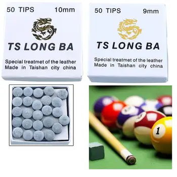 

Set-Of 50pcs Laminated Pool Snooker Table Cue Tips 9/10mm Super Pro Medium Tip