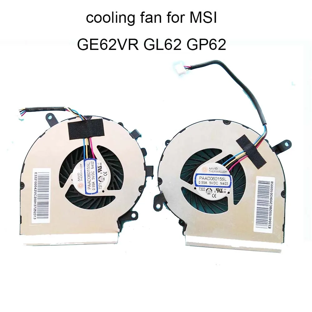PAAD06015SL N402 N403 компьютерные вентиляторы для MSI GE62VR GP62MVR GL62VR GP62VR GL62M CPU GPU охлаждающий