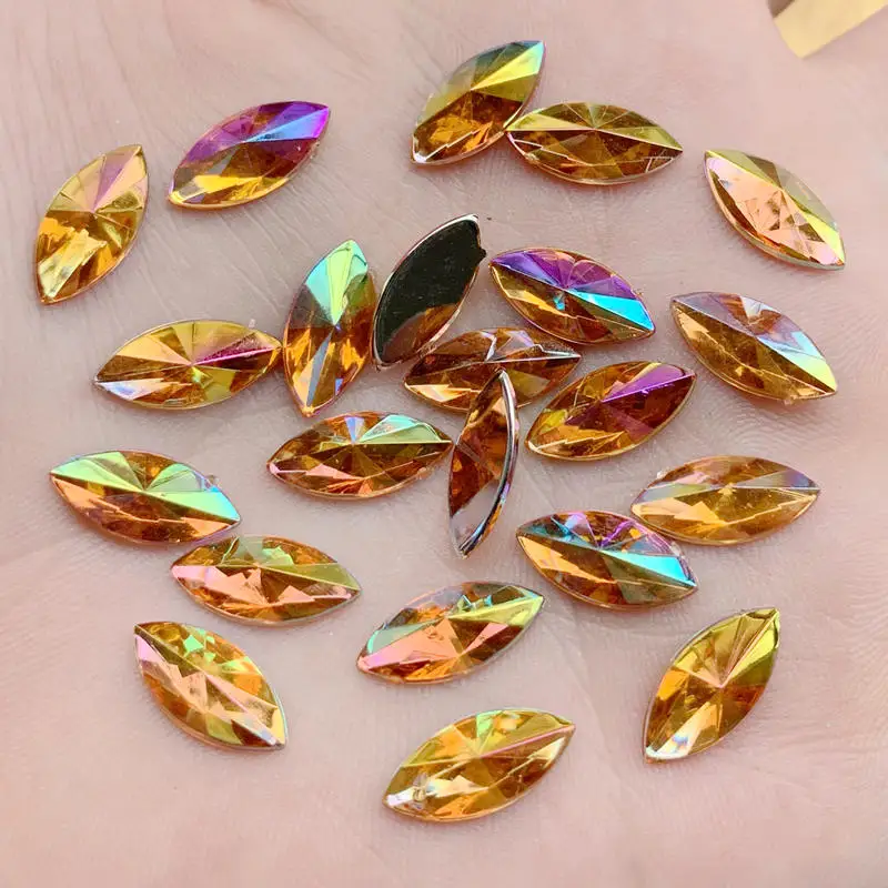7*14 мм кристалл AB Flatback стразы на кристаллах камни лошадь; глаза; акрил Strass для DIY Одежда ручной работы не шитье 150 шт-B79