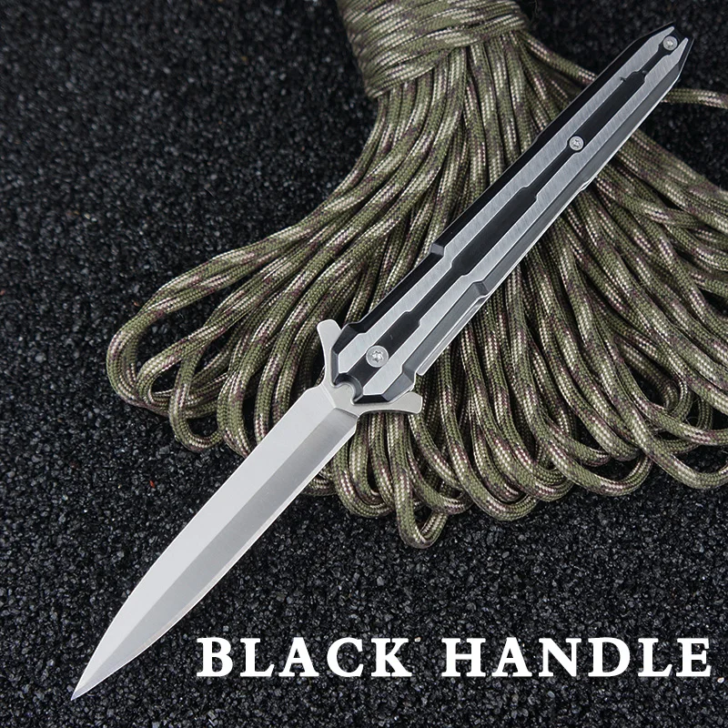 8CR13MOV steel outdoor survival folding knife all steel handle two style camping tactical hunting knife pocket knife EDC tool