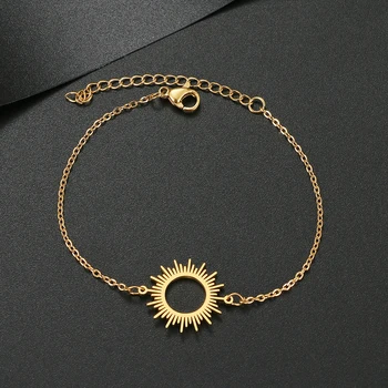 Stainless Steel Bracelets Bohemian Circle Hollow Out Round Fashion Chain Charm Bracelet
