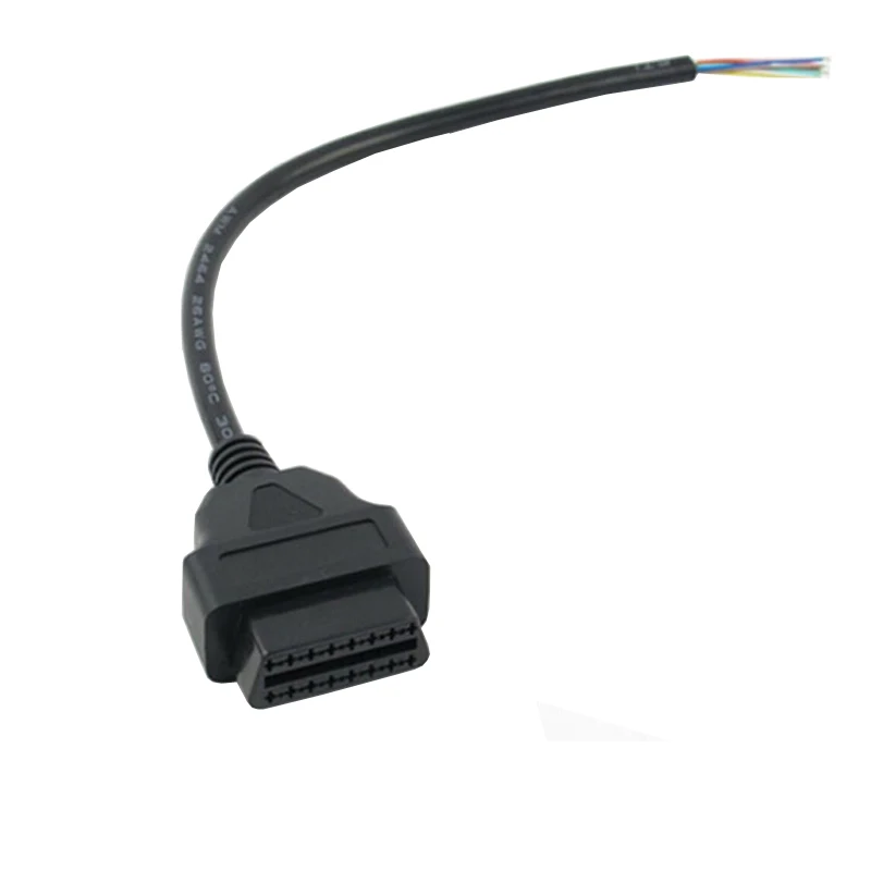 50 шт./лот OBD2 16Pin Женский Расширение Открытие кабель автомобильный диагностический инструмент Кабельный разъем OBD II женский конец Открытый кабель конвертер