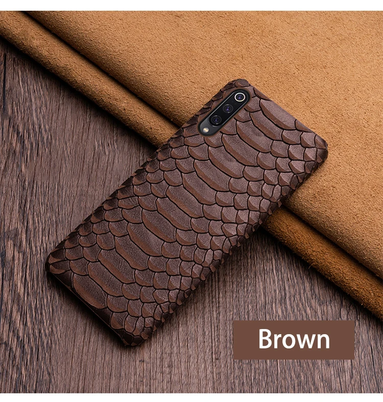 Brown Чехол для телефона для Xiaomi mi 8 9se 9T A1 A2 A3 lite Max 2 3 mi x 2s 3 Poco F1 питона текстура для Red mi Note 4 4X 4A для детей 5, 6, 7, 8 Pro Чехол - Цвет: Brown
