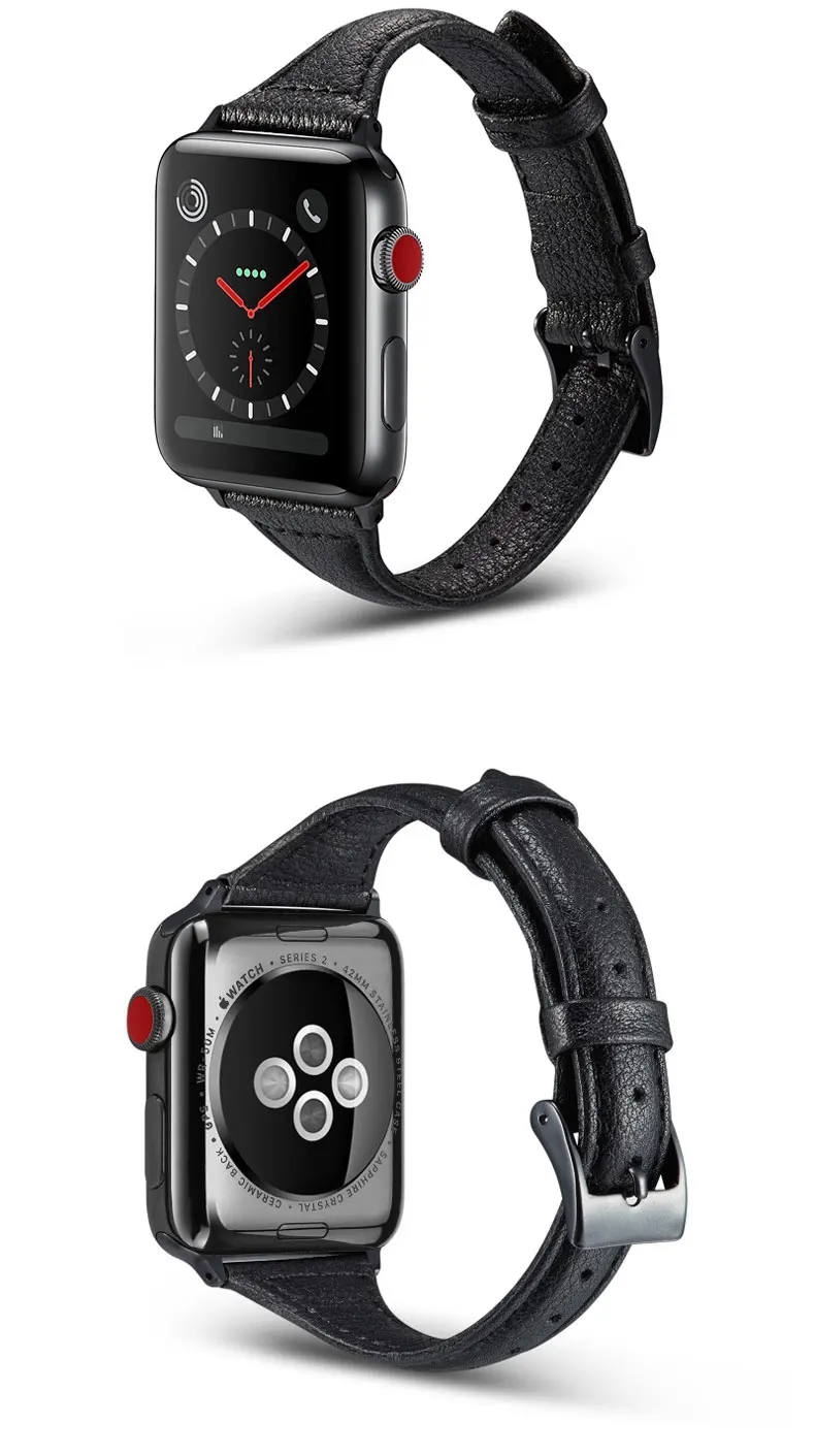 Genuine Leather strap for apple watch 5/4/3/2/1 iwatch band 40mm 38mm 42mm 44mm Slim bracelet Leisure Wristbelt accessories