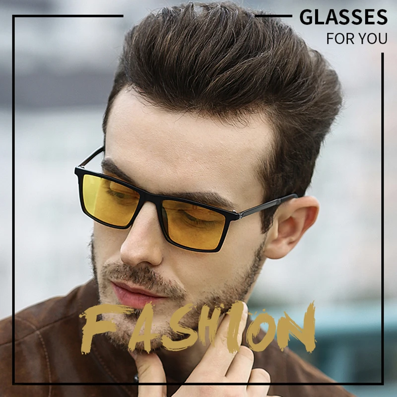 Мужские солнцезащитные очки с поляризацией LS JOHN черные большого размера