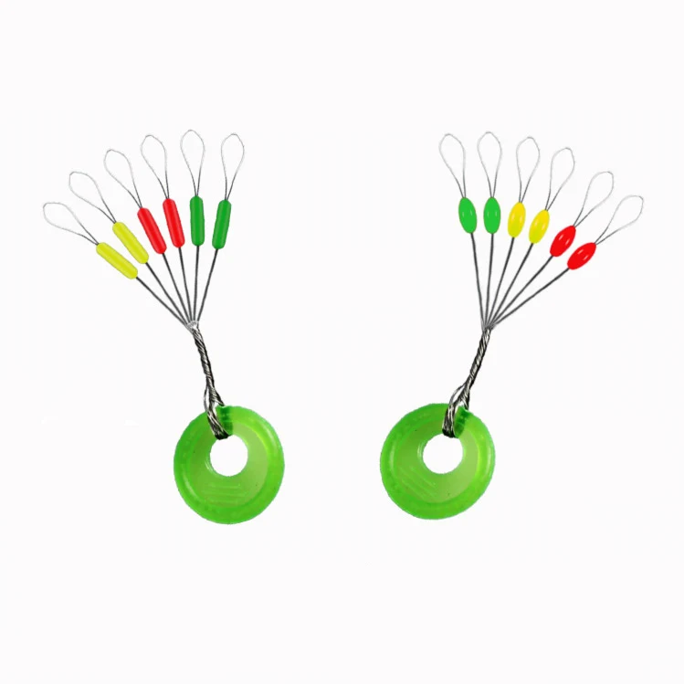 60pcs/10sets Colorful Rubber Stops Carp Fishing Line Resistance Space Beans Oval Floating Stopper Beans Connector Size S M L