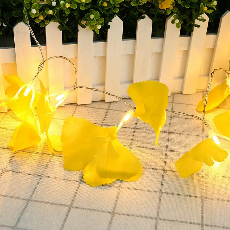 10 LED Ginkgo Maple Leaf Light String Portable Household Ginkgo Maple Leaf Light String Festive Party Supplies