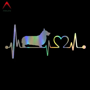 

Aliauto Creative Car Sticker Pembroke Welsh Corgi Heartbeat Dog Decals Vinyl Body Window Baby on Board Sticker Anti-UV,19CM*8CM