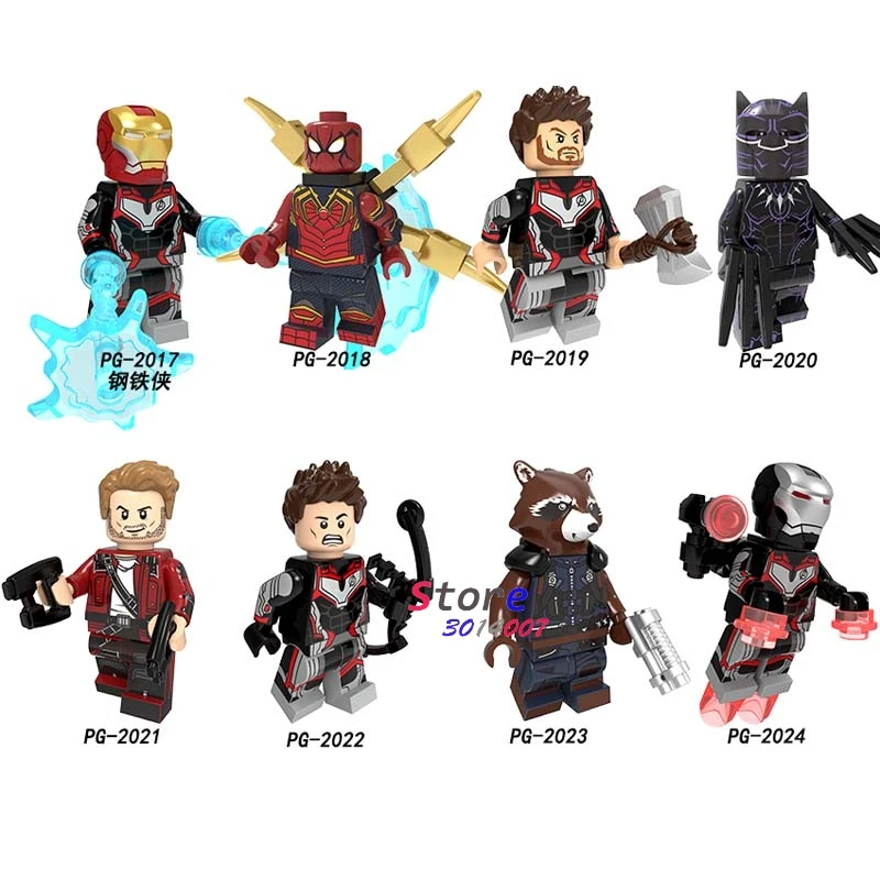 10Set-PG8232 10 компл. Marvel Comics Series 2 IronMan Black Widow Тор соколиный глаз Капитан Америка военная машина Туманность модель кирпич детская игрушка - Цвет: 10Set-PG8232