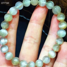 

Genuine Natural White Rutilated Quartz Bracelet 7.8mm Clear Stretch Round Crystal Beads Cat Eye Rutilated Quartz Rare AAAAAA