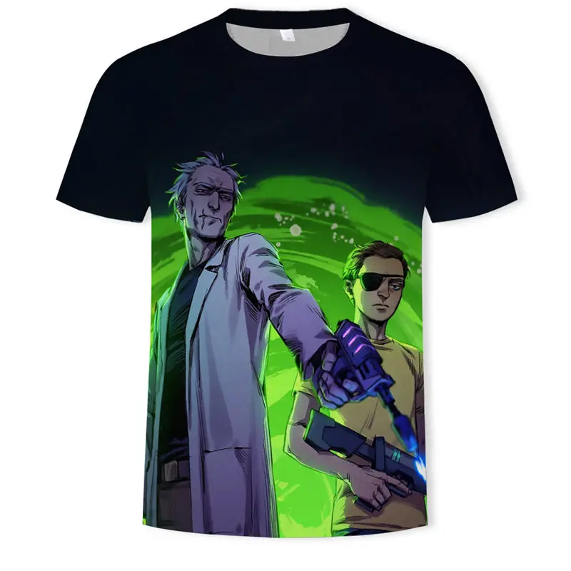 

casual ricky and morty t shirt Galaxy tshirt 3D Funny Short Sleeve tshirts Streetwear Hip-hop tee shirt rick and morty homme