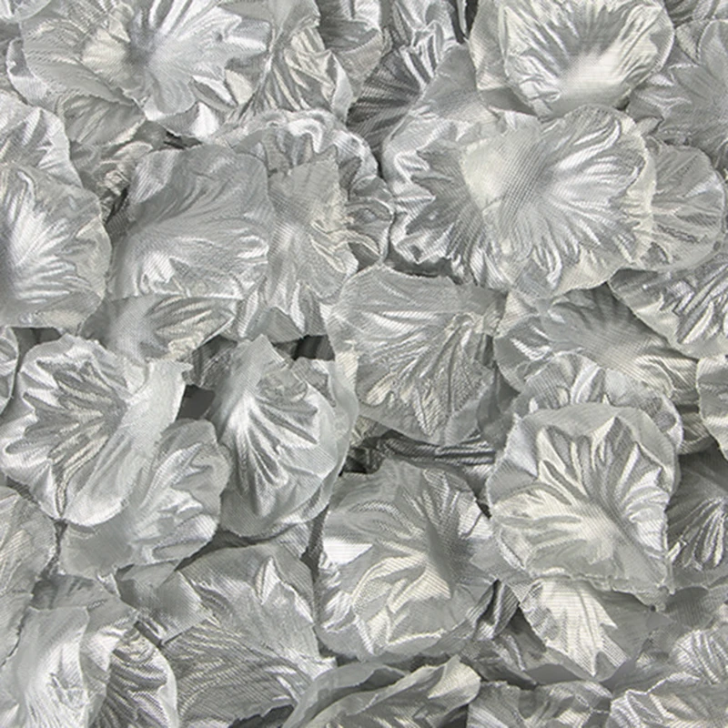 Artificial rose petals 100 pieces of silk gold/silver rose petals wedding room layout simulation petals wedding supplies accessories