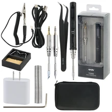 Тип C USB мини умный OLED цифровой Регулируемый Электрический паяльник портативный мини-режим сна Пайка для PCB припоя набор инструментов