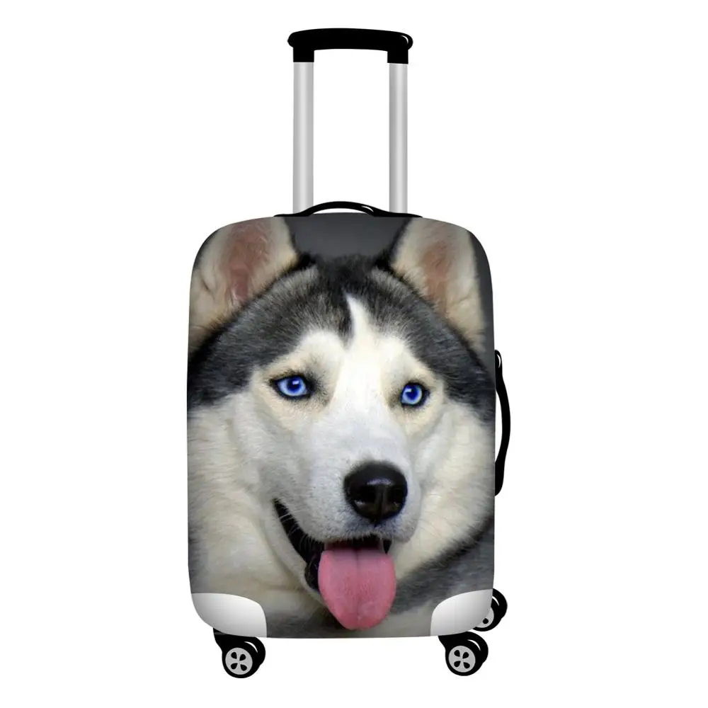 Cool Husky Print Travel Luggage Dust Cover for Trunk Case Apply to 18''-32'' Suitcase Cover Waterproof Protective Baggage Cover - Цвет: Z5067