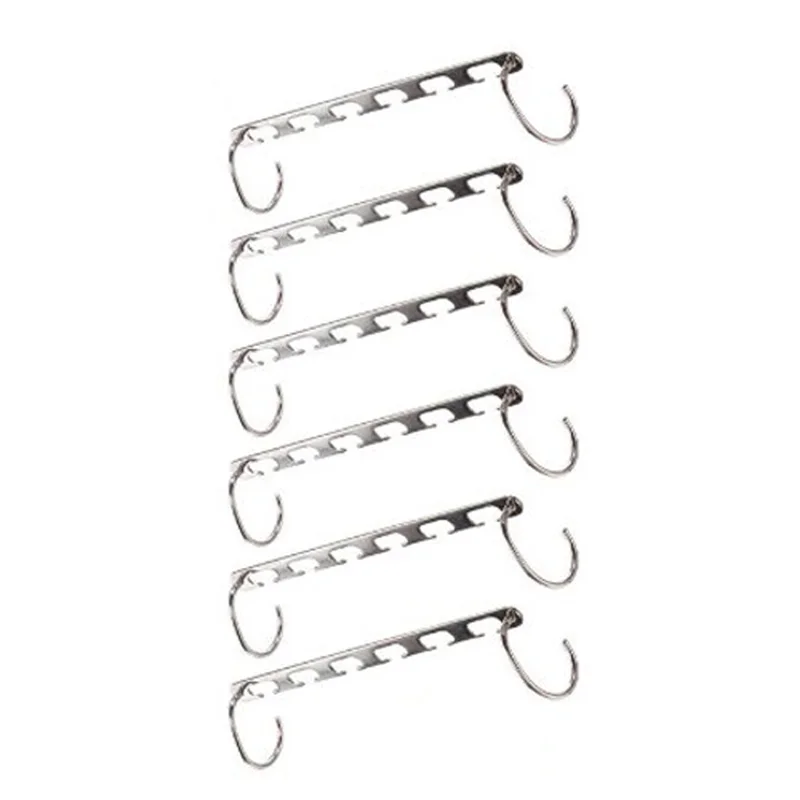 10pcs 6 шт. вешалки для одежды из нержавеющей стали Висячие цепи шкаф рубашки аккуратный органайзер для экономии места чудо вешалки для одежды - Цвет: 10pcs