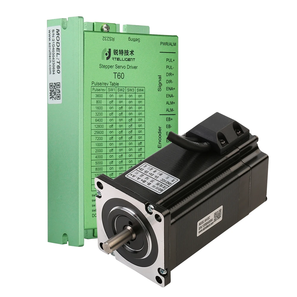 

RTELLIGENT Nema 24 Closed Loop 4NM Stepper Motor and Driver Set Hybrid Bipolar High Performance 24-50VDC Arduino with Encoder
