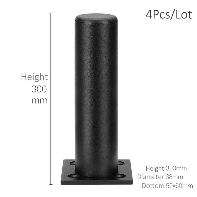 Height 30cm - Black Утолщенные Регулируемые Алюминиевые ножки для мебели, ножки для шкафа 6-30 см, подставка для шкафа телевизора, ножки для ванной комнаты, ножки для дивана, набор из 4 предметов - Цвет: Height 30cm - Black