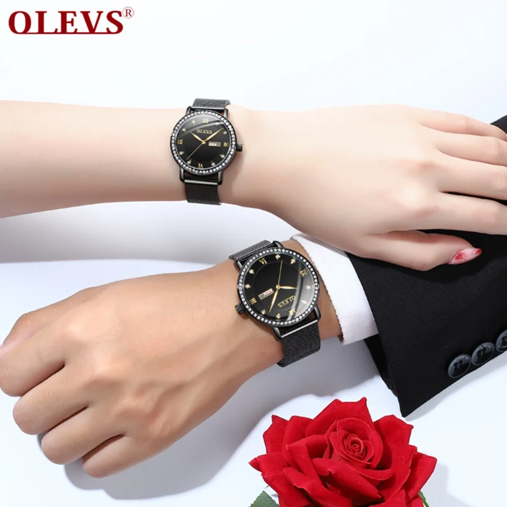 Парные часы Reloj de pareja, модные кварцевые парные часы, женские часы из нержавеющей стали, стразы, наручные часы, мужские подарки для влюбленных