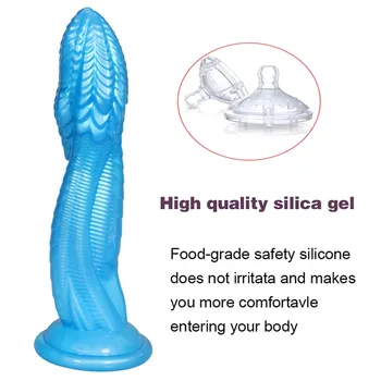 Huge Soft TPE Dragon Monster Dildos With Suction Cup Realistic Penis Cock Dick G Spot Anal Butt Blue Adults Sex Toys For Woman 5
