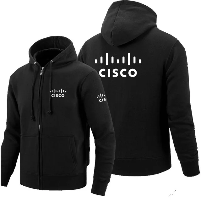 Толстовки на молнии с логотипом CISCO, флисовая толстовка с капюшоном и длинным рукавом, мужская куртка на молнии, толстовка h