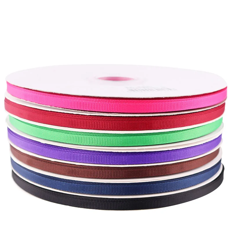 Grosgrain Ribbon 6mm 5Yards/Roll Crafts Wedding Decorations DIY Bow Gifts Card Wrapping Supplies
