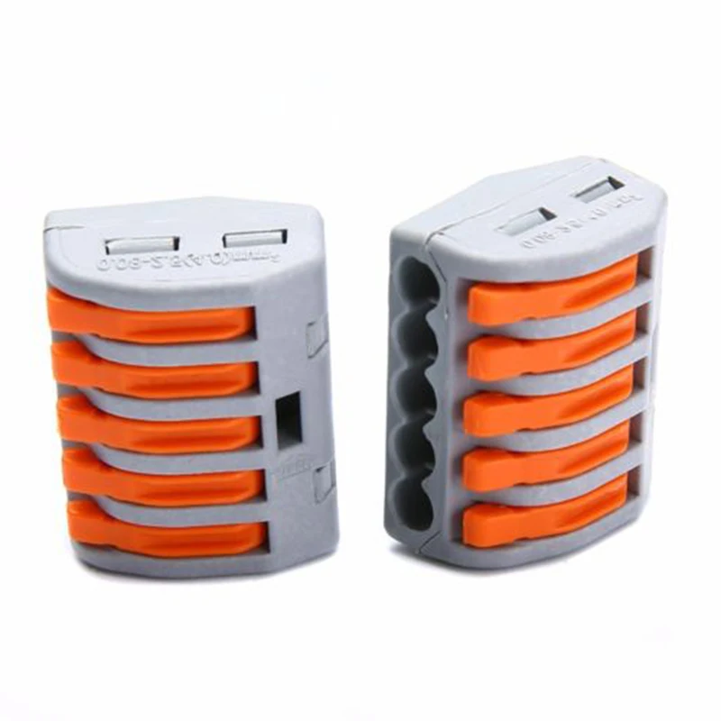 

20* 5 Way - Reusable Spring Lever Terminal Block Electric Cable Connectors Wire