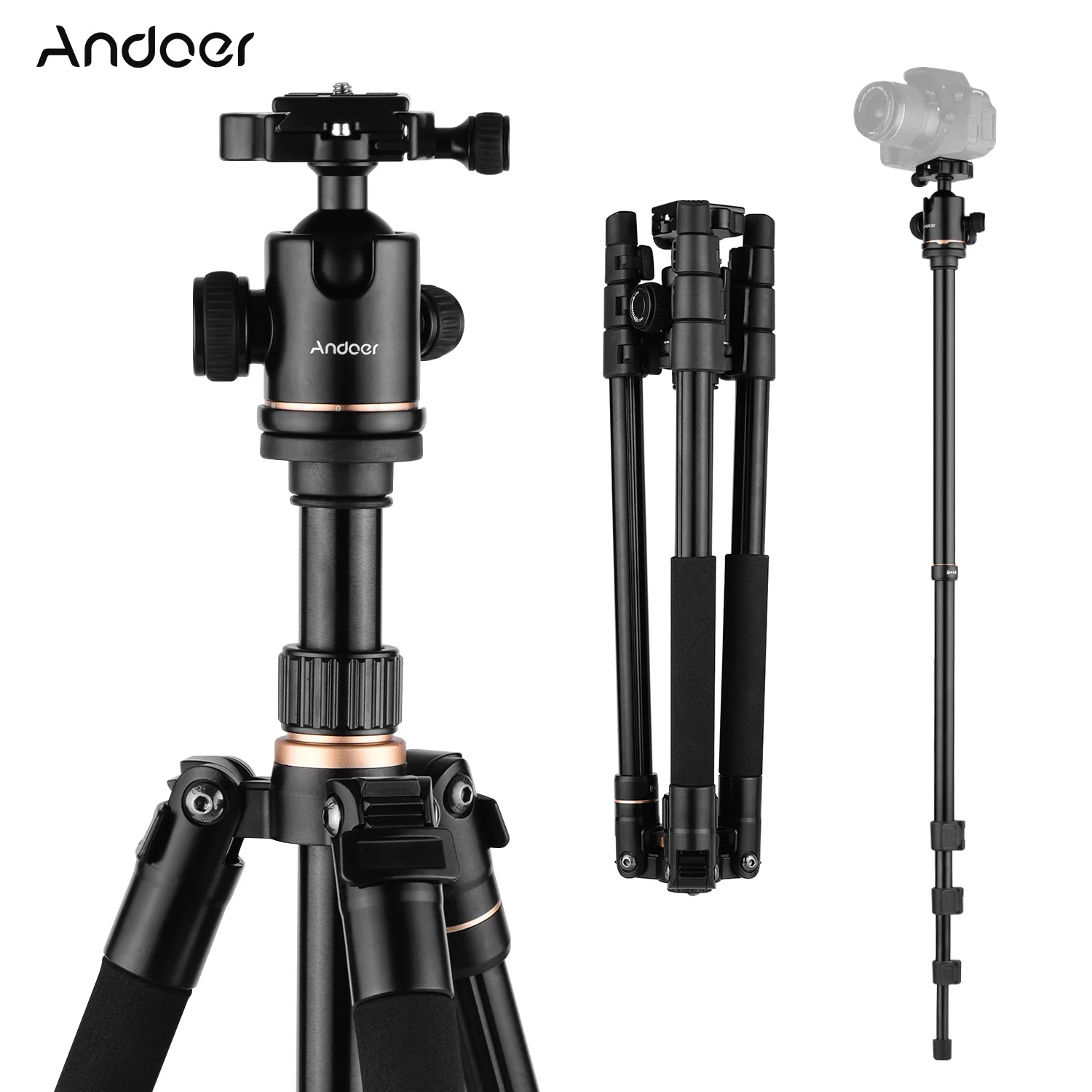 Штатив-монопод Andoer из алюминиевого сплава 164 см поворот на 360 ° | Электроника