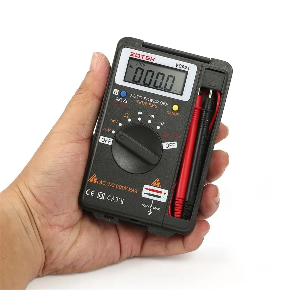 ZOTEK VC921 4000 Counts LCD Digital Multimeter Pocket Auto range DC AC Voltage Ohm Capacitance Diode Continuity Meter Tester